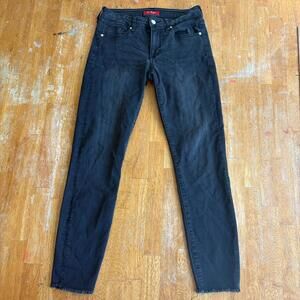 Skinny Jeans Stretch Raw Hem Y2K Guess Los Angeles 26 Fits Like 26X25 Black